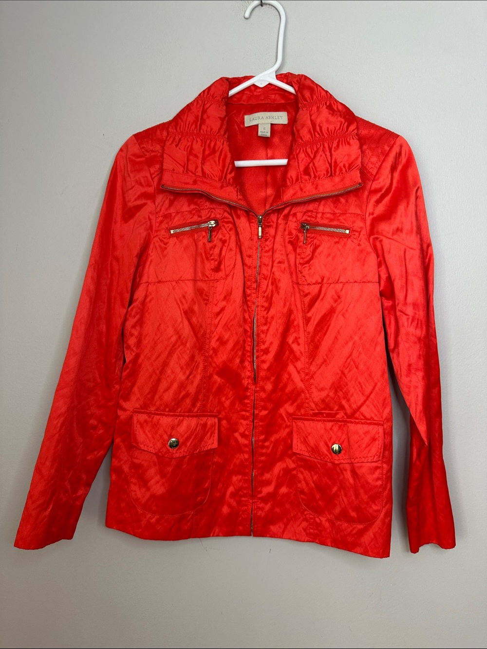 Laura Ashley Vibrant Orange Lightweight Zip Jacket